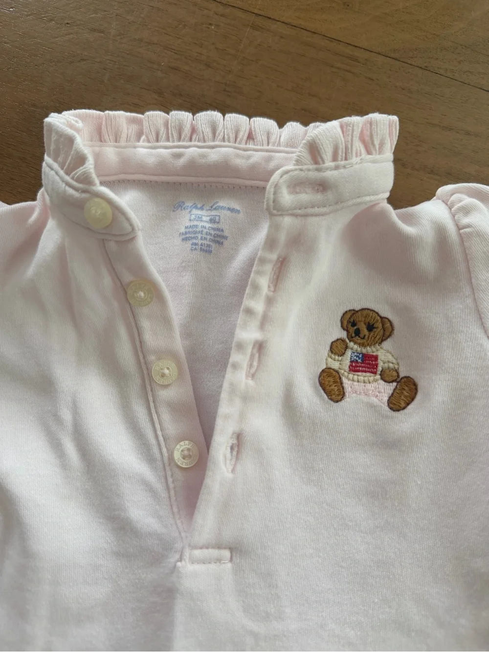 Ralph Lauren Pale Pink Teddy Footed One-Piece